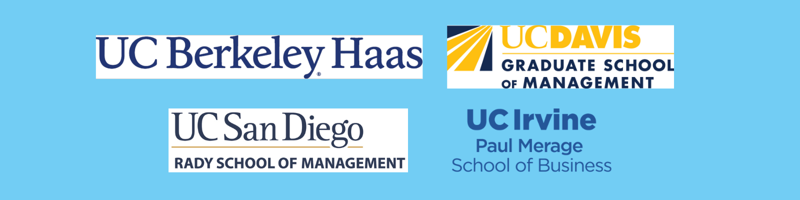 Logos for UC Berkeley, UC Davis, UC Irvine and UC San Diego