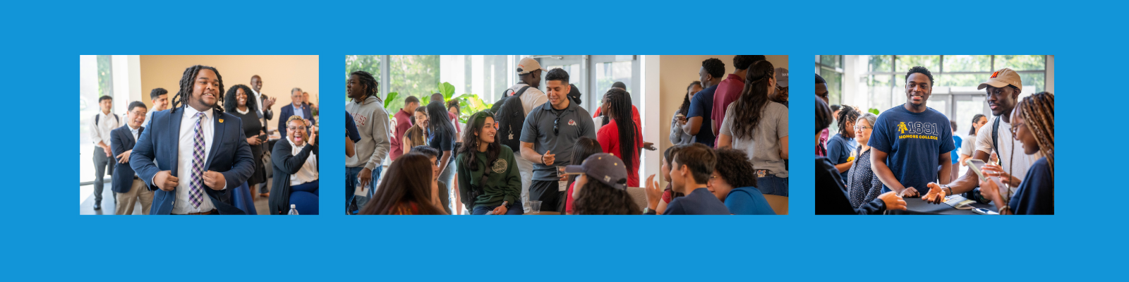 students at a networking event